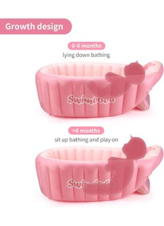 SwimBoBo Swimbobo Inflatable Baby Bath Tub Portable Foldable Travel Mini Swimming Pool Helps Infants to Toddler Tub (Pink)  - Image 2