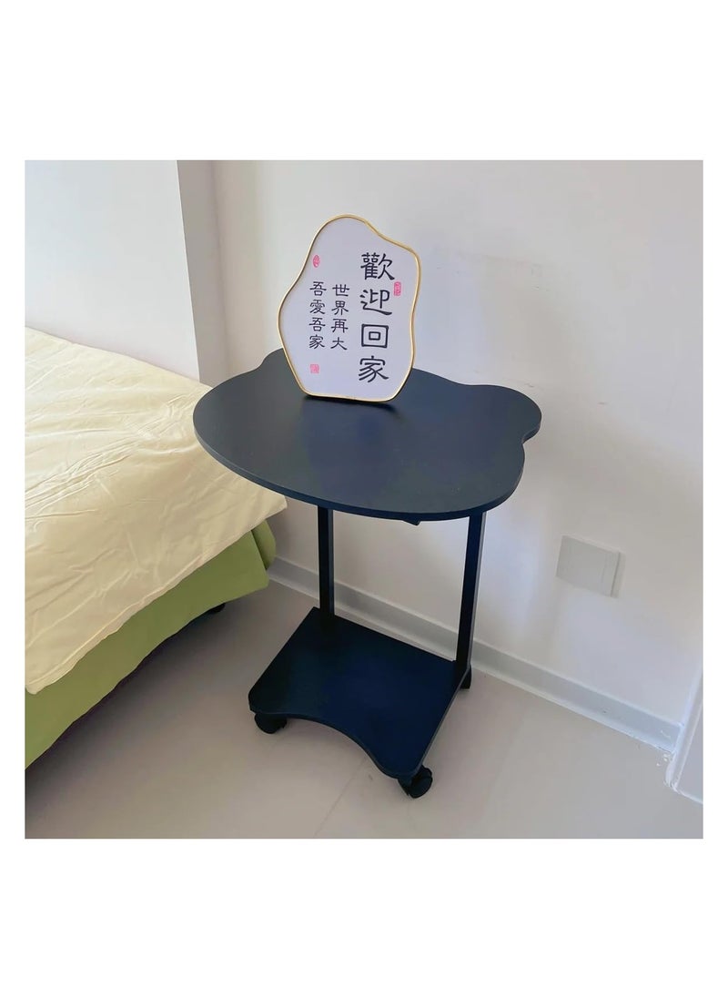 XICEN - C Shaped End Table, Side Table with Wheels, Small Table for Couch Sofa, Round Coffee Tables, Mobile Standing Desk, Tall Tv Tray Tables for Living Room, Bedroom - Image 1