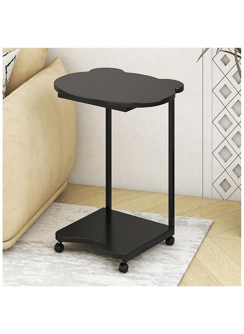 XICEN - C Shaped End Table, Side Table with Wheels, Small Table for Couch Sofa, Round Coffee Tables, Mobile Standing Desk, Tall Tv Tray Tables for Living Room, Bedroom - Image 1