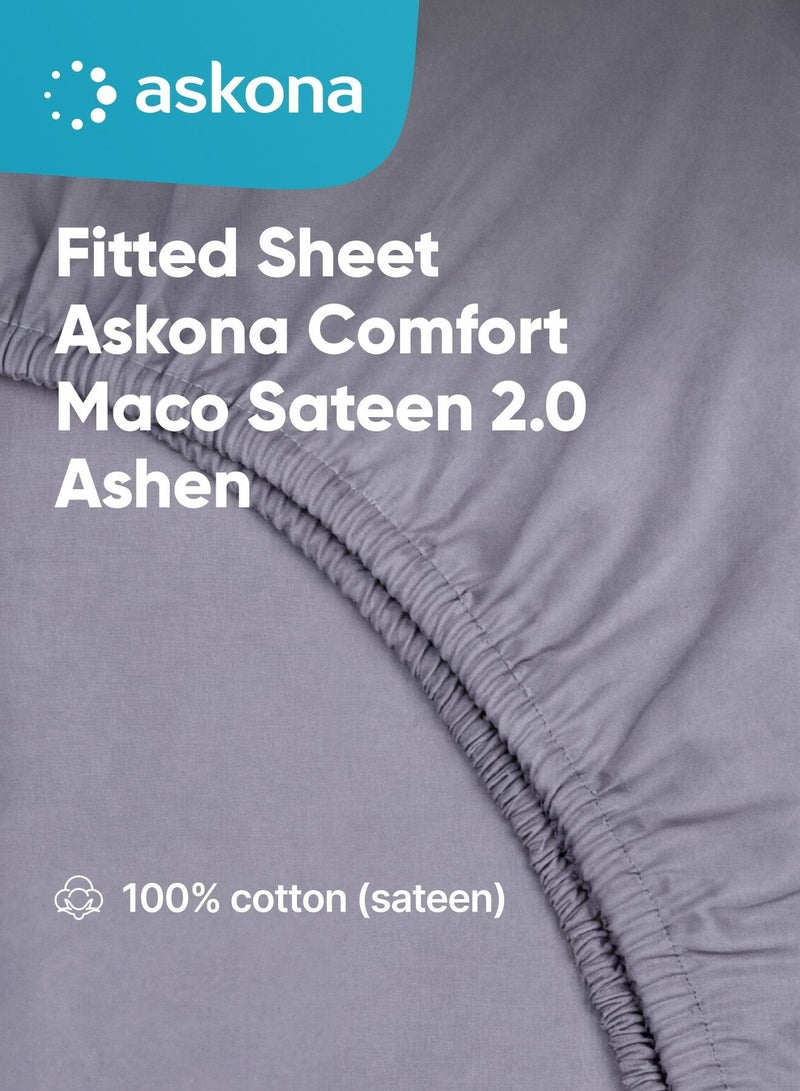Askona Fitted Sheet 180x200 Askona Comfort Maco Sateen Ashen - Image 1