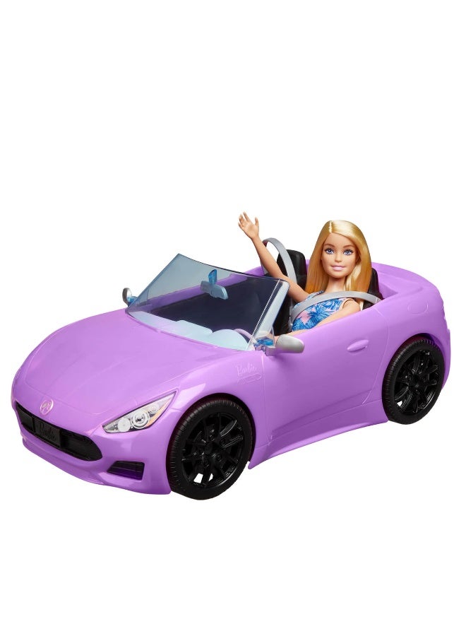 Barbie Glam Convertible Vehicle with Doll - Image 1