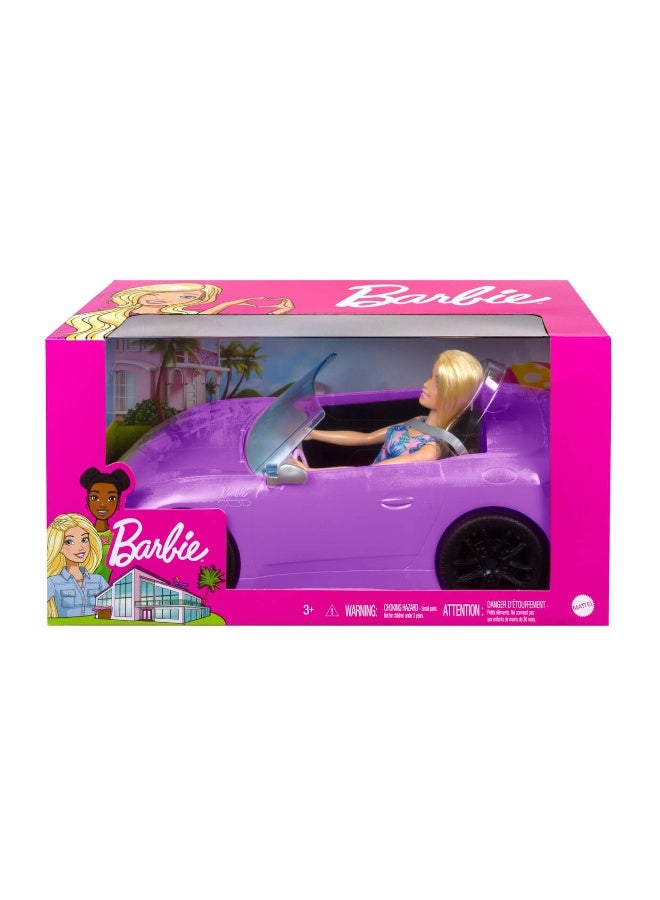 Barbie Glam Convertible Vehicle with Doll - Image 2