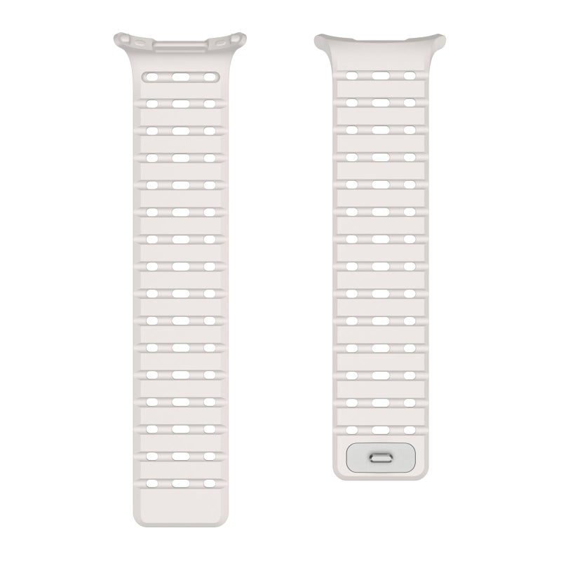 إيروريكس لساعة سامسونج جالاكسي الترا 47 مم / الترا 2025 سوار ساعة مغناطيسي من السيليكون قابل للتنفس (ستارلايت) - Image 4