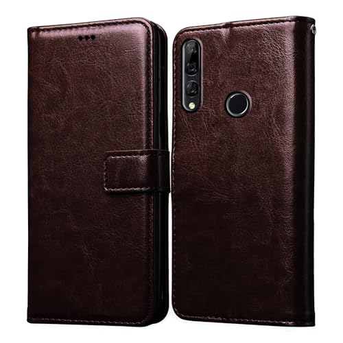 Casotec Flip Cover Back Case for Huawei Y9 Prime 4G | Premium Leather Finish | Inbuilt Pockets & Stand | Flip Cover Back Case for Huawei Y9 Prime 4G (Coffee) - Image 1
