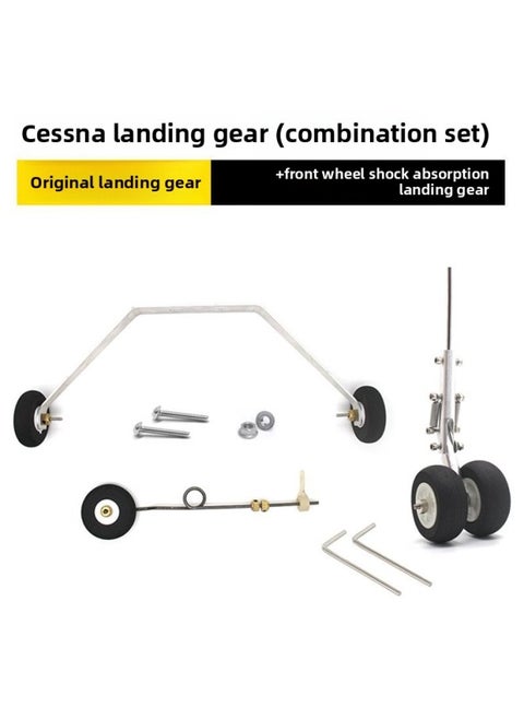 182 Landing Gear Model Fixed-Wing Aircraft Steering Front And Rear Wheels Front Three-Point Upgraded Aluminum Alloy Shock Absorption-Color:+front Wheel Shock Absorption (set)-Specification:Cessna 182 Landing Gear