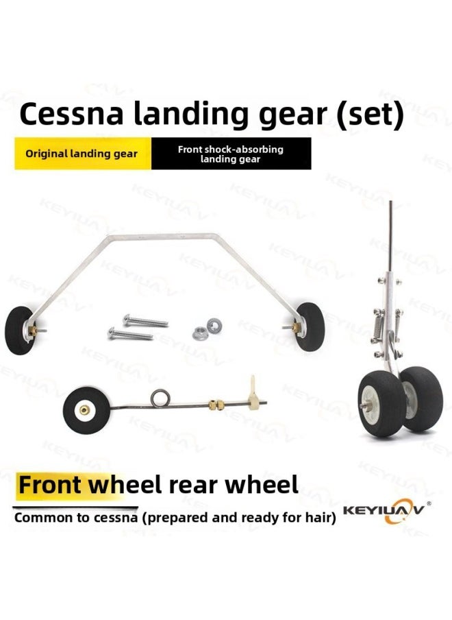 182 Landing Gear Model Fixed-Wing Aircraft Steering Front And Rear Wheels Front Three-Point Upgraded Aluminum Alloy Shock Absorption-Color:+front Wheel Shock Absorption (set)-Specification:Cessna 182 Landing Gear