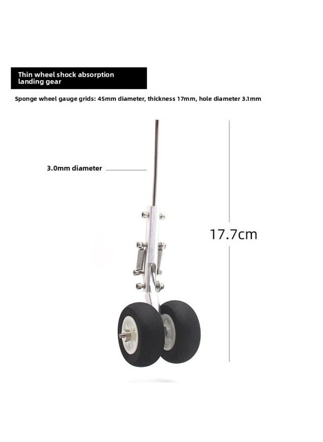 182 Landing Gear Model Fixed-Wing Aircraft Steering Front And Rear Wheels Front Three-Point Upgraded Aluminum Alloy Shock Absorption-Color:+front Wheel Shock Absorption (set)-Specification:Cessna 182 Landing Gear