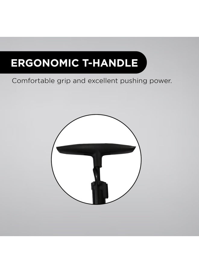 ENDLESS  Endless EL1052 160 PSI Portable Road Bike, Bicycle Floor Hand Air Pump | Black | Material : Alloy Steel | Tire Inflator with Gauge, Rotatable Pipe Knob for Convenience | For All Inflating Purpose  - Image 2