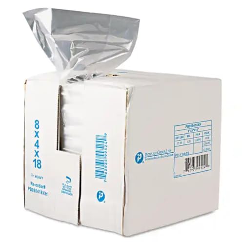 Inteplast Group PB080418R Get Reddi Food & Poly Bag, 8 x 4 x 18, 8-Quart, 0.68 Mil, Clear (Case of 1000) - Image 1