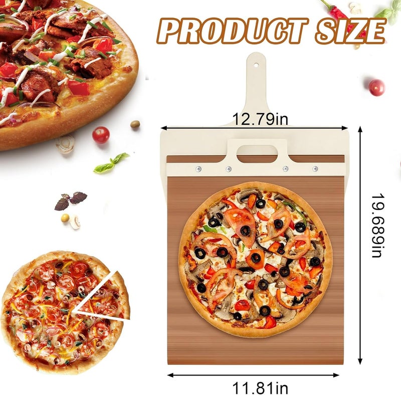 Rexez Sliding Pizza Peel, Pizza Peel, Sliding Pizza Shovel, Pizza Slider for Pizza Perfectly Transfers - Image 2