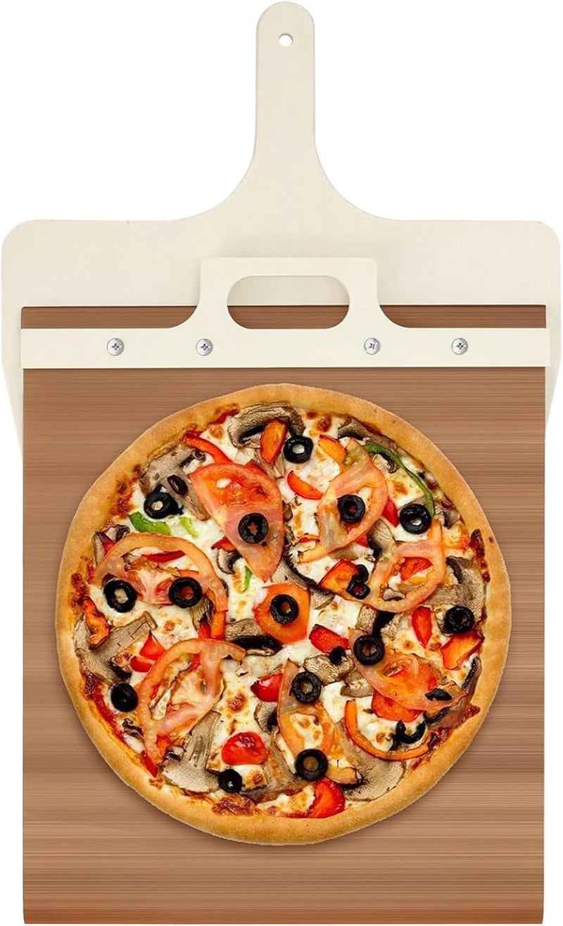 Rexez Sliding Pizza Peel, Pizza Peel, Sliding Pizza Shovel, Pizza Slider for Pizza Perfectly Transfers - Image 1