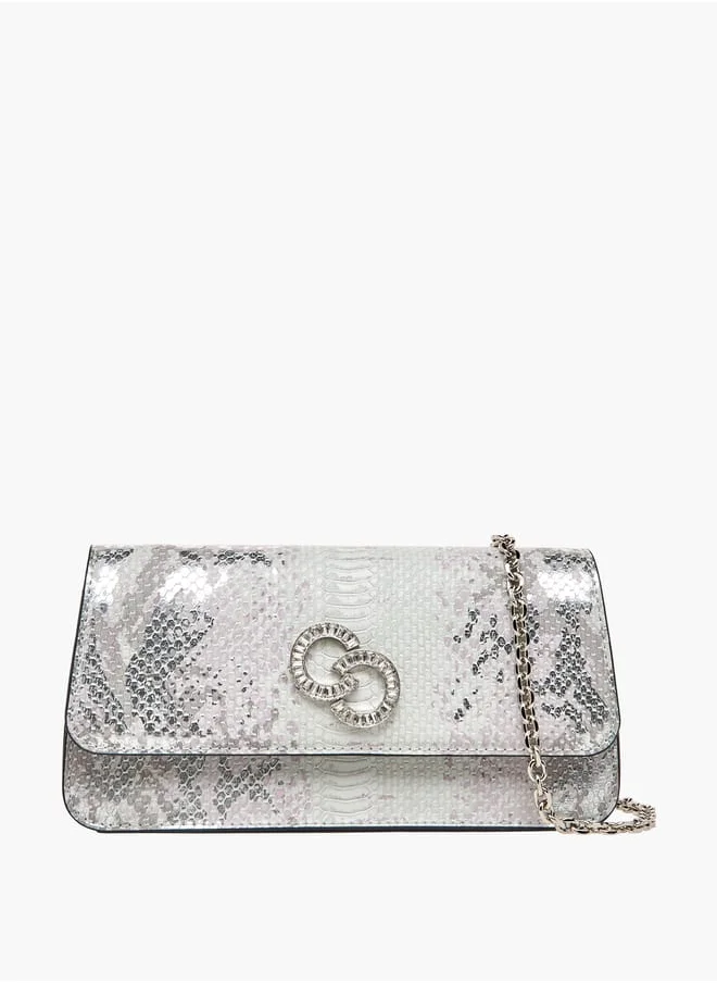 سيليست Women's Animal Textured Crossbody Bag with Detachable Strap Ramadan Collection