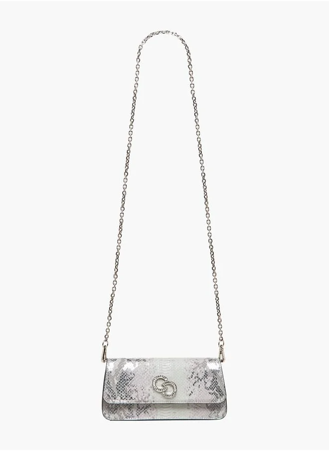 سيليست Women's Animal Textured Crossbody Bag with Detachable Strap Ramadan Collection