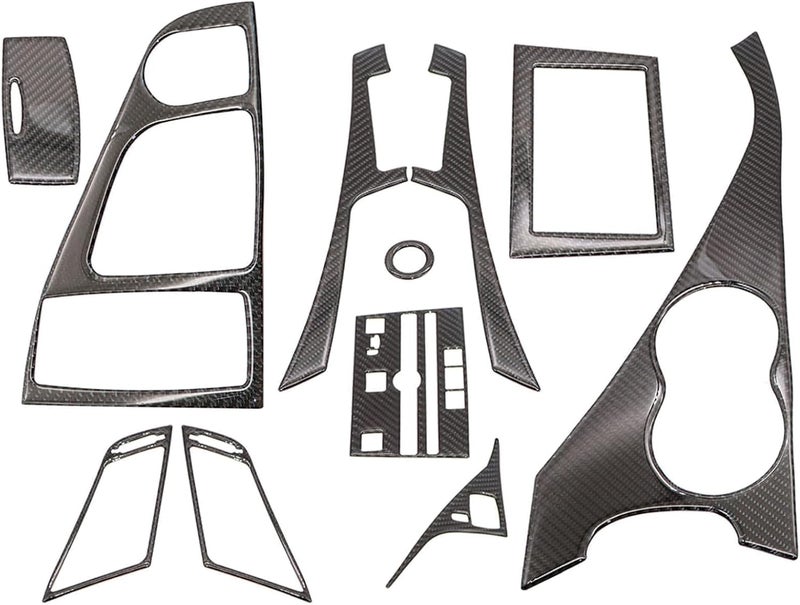 NLQR 11pcs Carbon Fiber Full Interior Set Kit Cover Trim Fit for Infiniti Q50 Q60 2014 2015 2016 2017 2018 2019 - Image 1