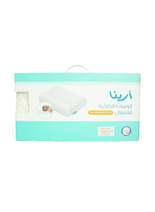 ارينا مخدة ميموري كونتور للأطفال  بمقاس 48×26×6-8.8 سم، مصنوعة من ميموري فوم عالي الجودة ومضادة للحساسية. - Image 4