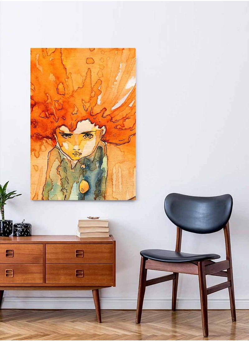LOWHA Framed Canvas Wall Art Stretched Over Wooden Frame, A Girl With Golden Hair Painting, For Home, Living Room, Office Decor  - Image 1