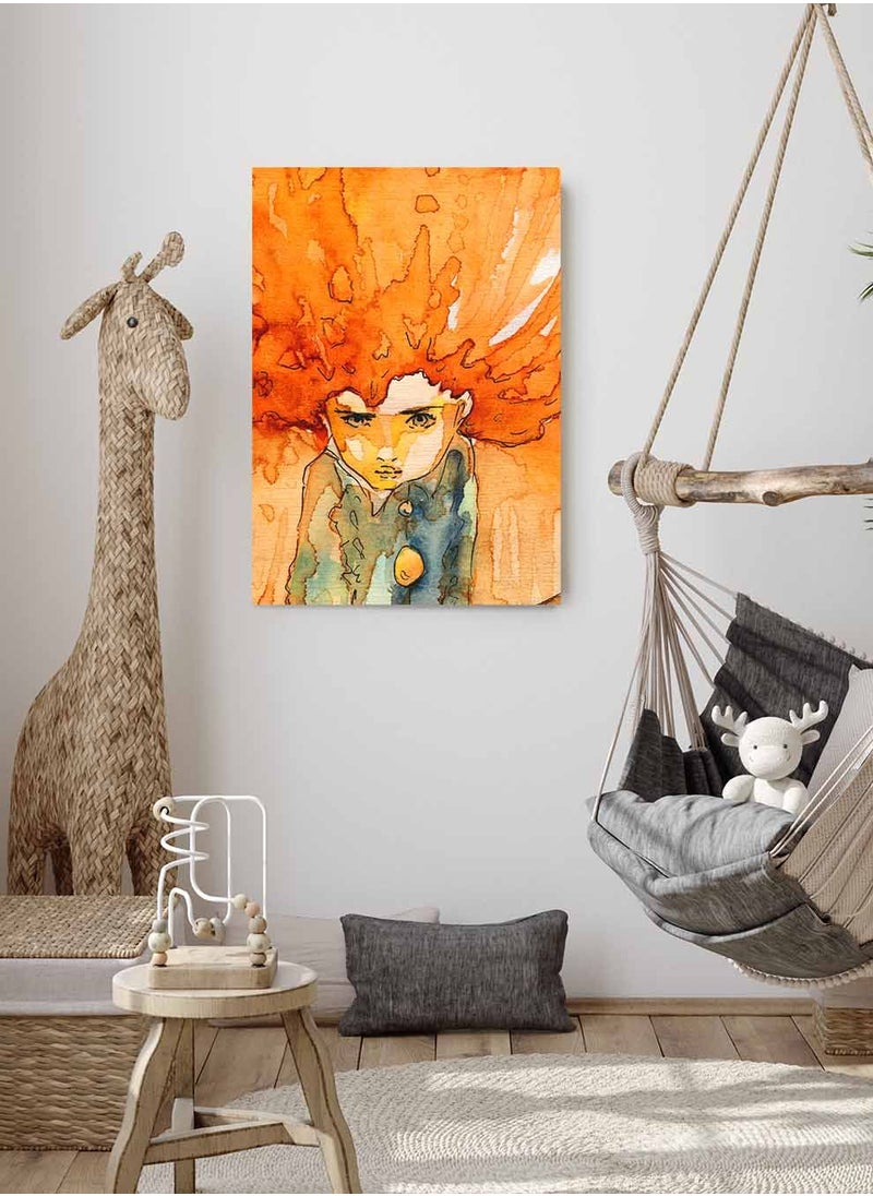 LOWHA Framed Canvas Wall Art Stretched Over Wooden Frame, A Girl With Golden Hair Painting, For Home, Living Room, Office Decor  - Image 2