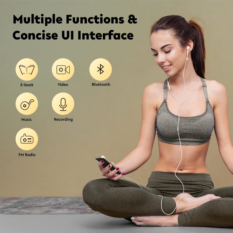 AGPtek 64GB MP3 Player with Bluetooth 5.3, AGPTEK 2.4 inch Screen Portable Music Player with Speaker, FM Radio, Voice Recorder, Real Built-in 64GB, Supports Expanded Up to 128GB - Image 5