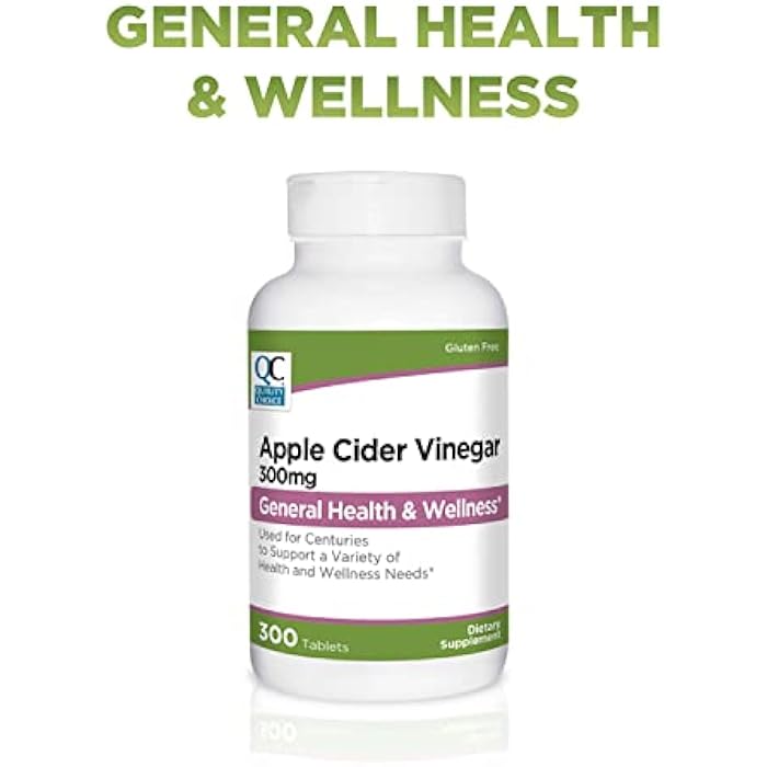 Quality Choice Apple Cider Vinegar 300 mg - General Health and Wellness - Dietary Supplement in 300 Count Bottles of Tablets - Image 2
