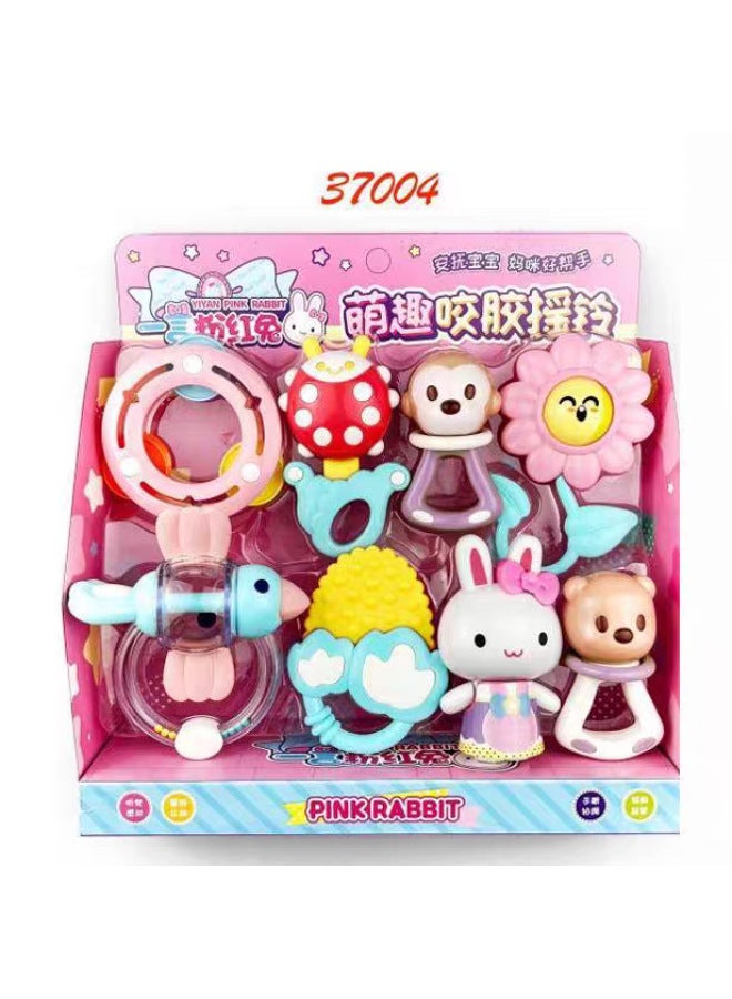 Yiyan Pink Rabbit Magic Refrigerator Children Play House Simulation Kitchen Doctor Night Market Push Toy Girl Gift-Color:Dressing Table - Image 3