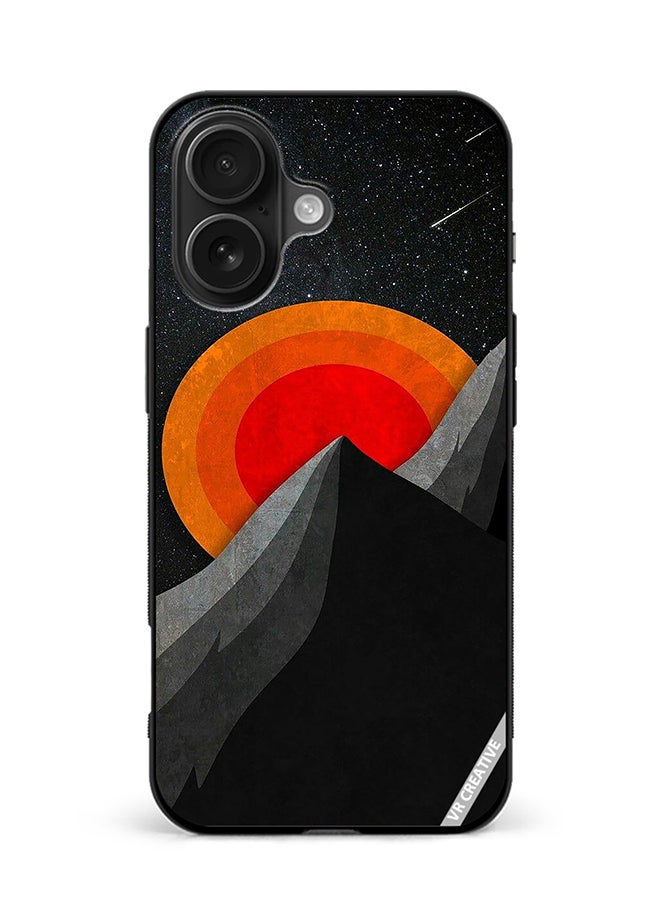 VR CREATIVE Protective Case Cover For Apple iPhone 16 Plus Moon And Pyramid Design Multicolour