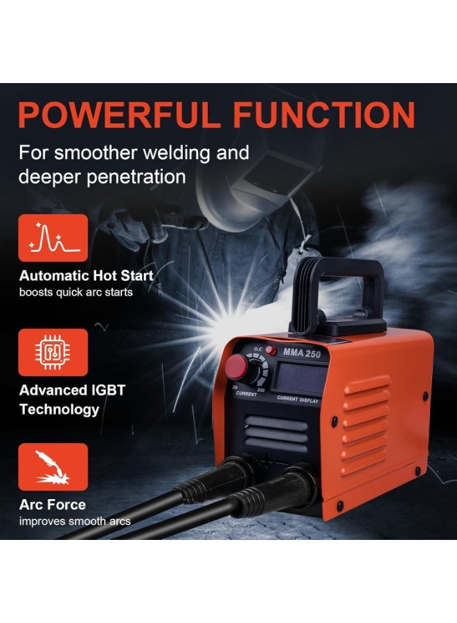 BUANIERT Mini Welding Machine, Upgraded Welder Machine 220V, Portable Stick Welder MMA-250A, IGBT Inverter Welder with Hot Start, Arc Force, Anti-Stick  - Image 4