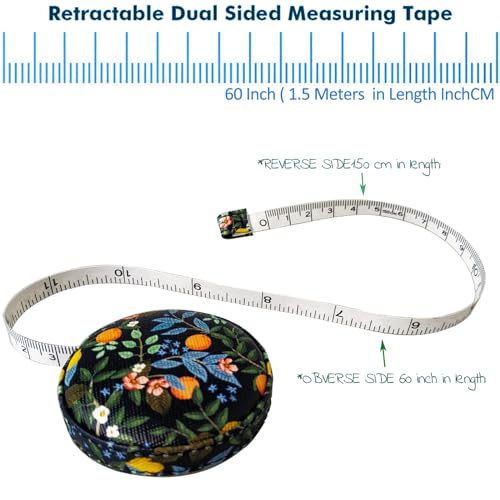 WAISTMEUP Tape Measure Measuring Tape for Body Tailor Cloth Fabric Sewing Knitting Craft Weight Loss Measurements Retractable 60-inch 1.5 Meter Push Button Dual Sided Tape Measure - Image 2