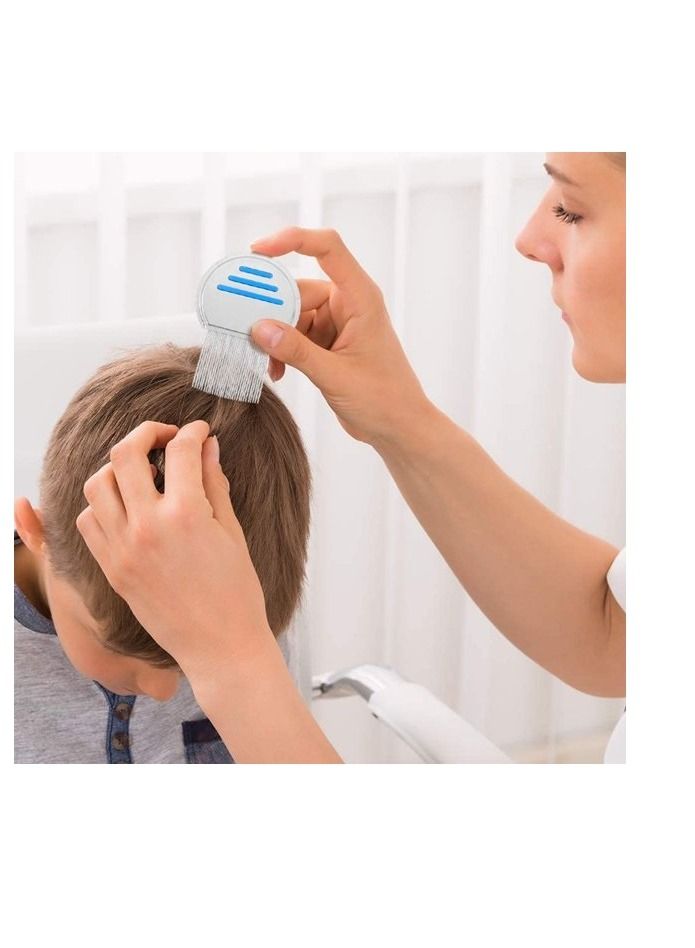 Stainless Steel Style Fine Tooth Lice Comb Metal Nit Safely Removes Children and Adults for Head Lice Blue - Image 5