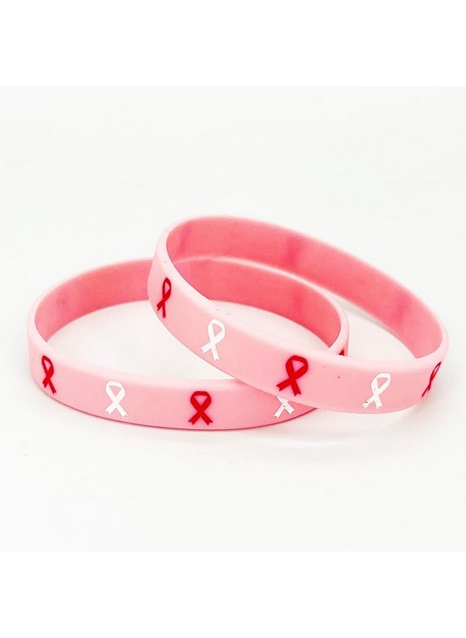 COLORFUL BLING Breast Cancer Awareness Bracelets / Rubber Medical Awareness Emergency Wristband / Hope Faith Strength Courage Accessories Wristbands / Pink Ribbon Camo Silicone For Women Supplies Favors-2Pcs  - Image 3