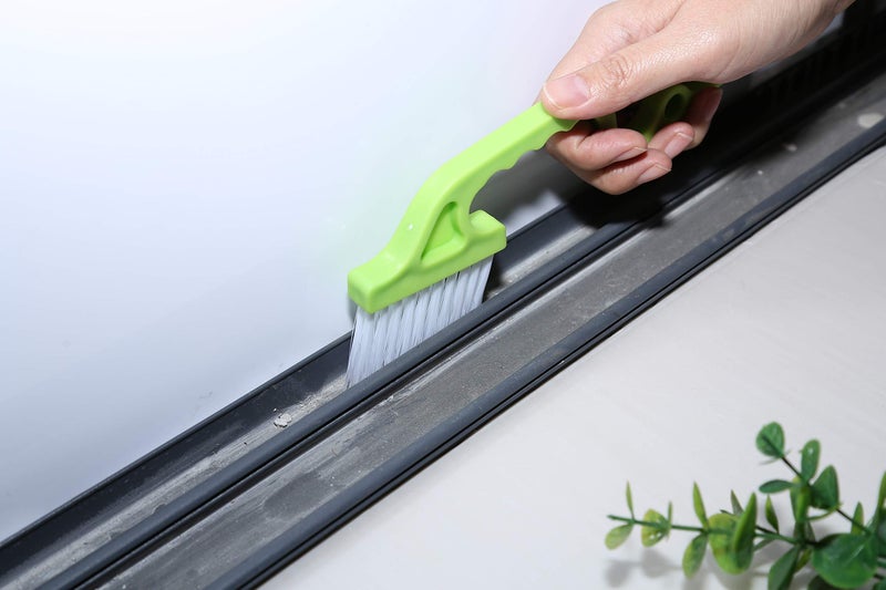Rienar 2pcs Hand-held Groove Gap Cleaning Tools Door Window Track Kitchen Cleaning Brushes(Green) - Image 2