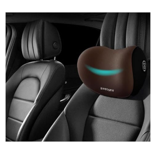 CRENTILA Car Neck Pillow,Neck Pain Relief for Long Drive Car Seat Back Head Rest Memory Foam for Driving with Adjustable Strap,and Breathable Removable Cover (Pillow) (Brown) - Image 2