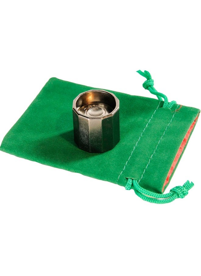 Deluxe Games and Puzzles Tube Hanayama Puzzle, New 2023, Level 5, with Green Velvet, Red Satin Lined Drawstring Pouch, Bundled  - Image 5