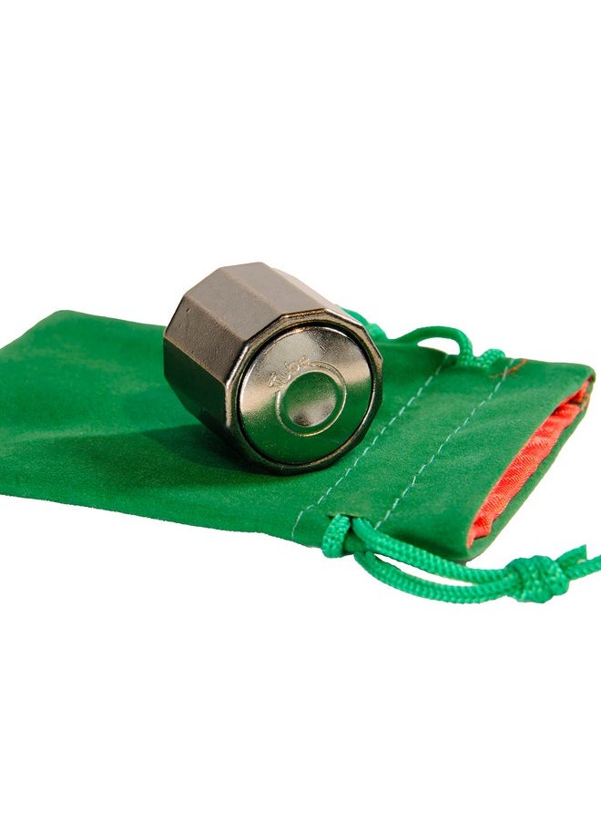 Deluxe Games and Puzzles Tube Hanayama Puzzle, New 2023, Level 5, with Green Velvet, Red Satin Lined Drawstring Pouch, Bundled  - Image 3