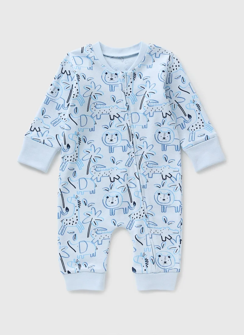 Matalan Baby Blue Animal Sleepsuit