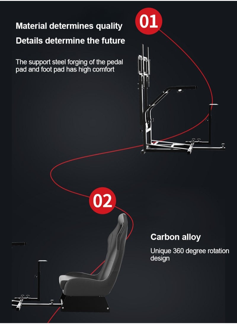 Flash Hawk - Racing Wheel Stand with Monitor Stand Gaming Seat for Logitech G27, G29, G920, G923, SIMAGIC, Thrustmaster - Image 1