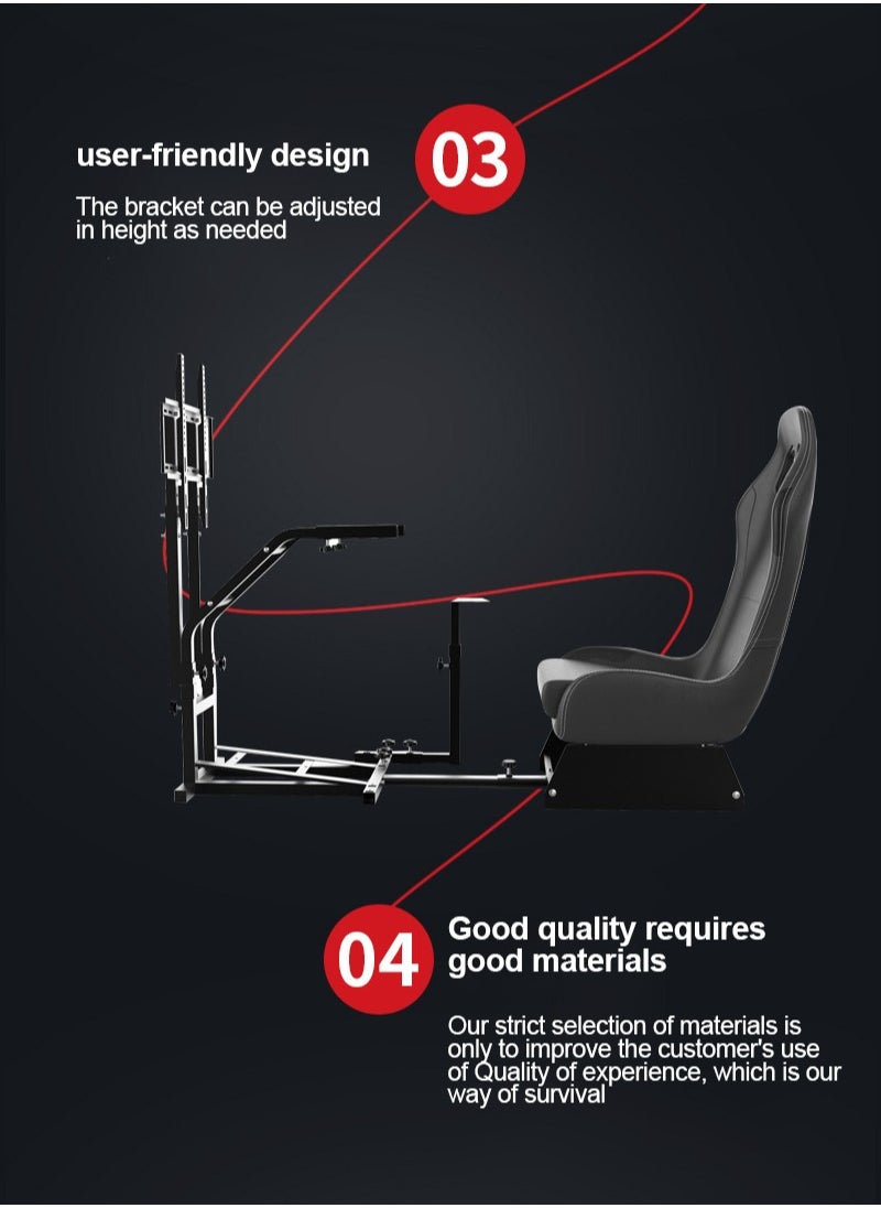 Flash Hawk - Racing Wheel Stand with Monitor Stand Gaming Seat for Logitech G27, G29, G920, G923, SIMAGIC, Thrustmaster - Image 1