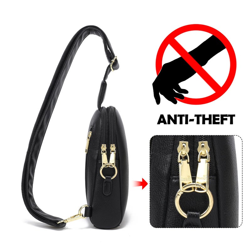 INICAT Small Sling Bag for Women Everyday & Travel Crossbody Bags Lightweight Cross Body Purses Vegan Leather(anti theft) - Image 3