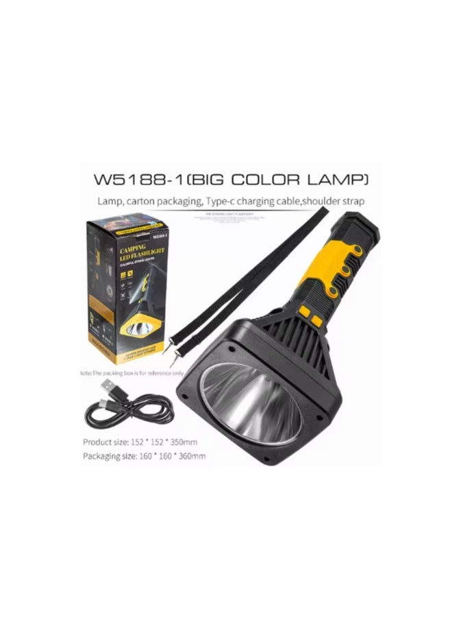 Generic - Super Large Powerful LED Flashlight - Tactical Torch with Built-in 4 x 18650 Batteries, Ultra Bright Rechargeable Lantern for Hunting, Camping, and Emergency Use - Image 1