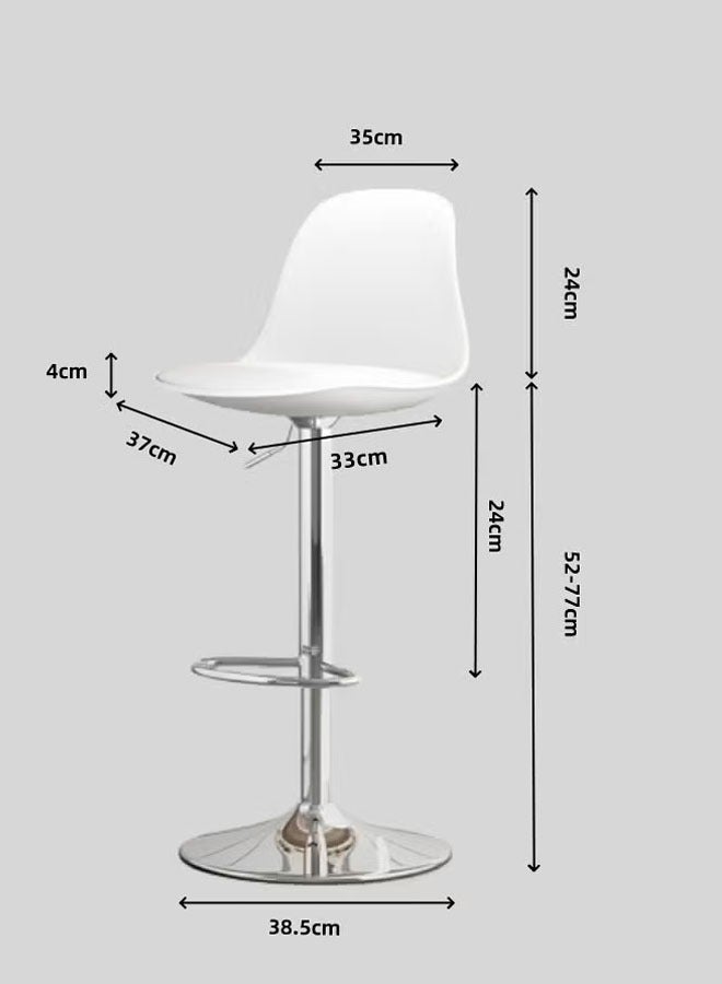 Generic 2PCS Bar Stool  Bar Chair  Chair Stool  High Bar Chair Swivel Pub Chair  Pub Chair With Back Rest Height Adjustable Bar Stools With Footrest Armless Counter Bar Chair For Home Kitchen  - Image 2