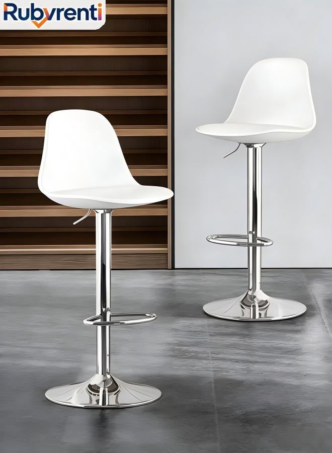 Rubvrenti 2PCS Bar Stool  Bar Chair  Chair Stool  High Bar Chair Swivel Pub Chair  Pub Chair With Back Rest Height Adjustable Bar Stools With Footrest Armless Counter Bar Chair For Home Kitchen - Image 1