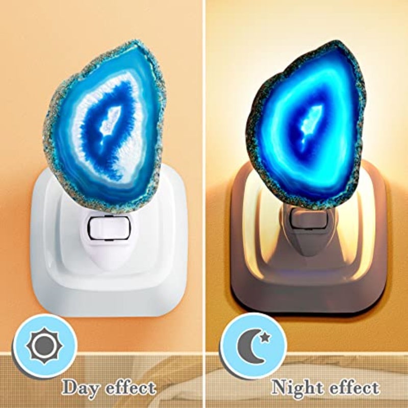 Stone Nightlight Plug into Wall Christmas Agate Night Light Agate Slice Light Crystal with Switch Home Decor Hallway Lights, Nightlight for Toilet Kitchen Bedroom - Image 4