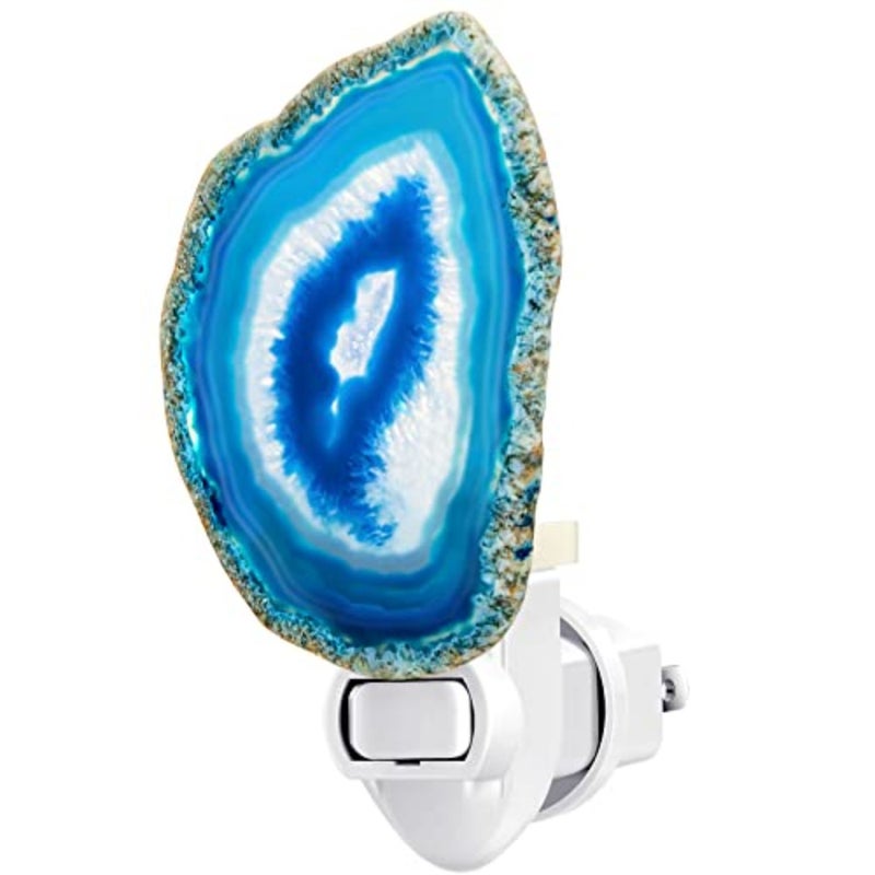 Stone Nightlight Plug into Wall Christmas Agate Night Light Agate Slice Light Crystal with Switch Home Decor Hallway Lights, Nightlight for Toilet Kitchen Bedroom - Image 1