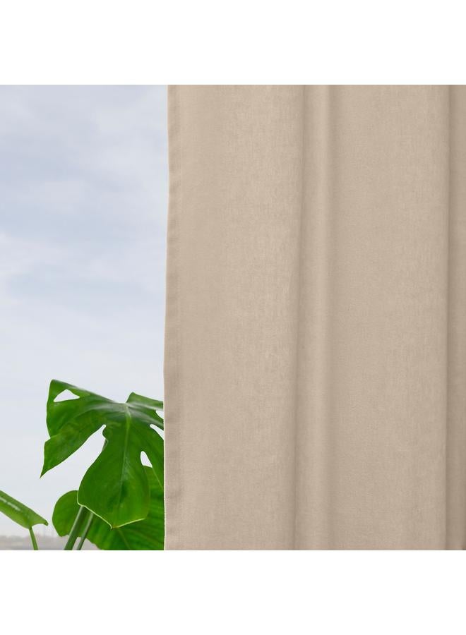 Zaboon Curtains, 1 pair, with heading tape/light beige, 140x300 cm - Image 3