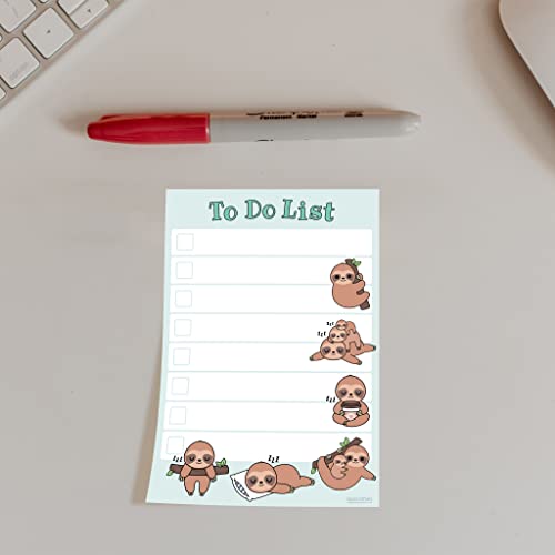 DAILY RITMO Cute Sloth Sticky to Do List | Funny Kawaii Novelty Notebook Notepad Note Card | Sloths Lover Gift | 50 Pages 4x6 - Image 2