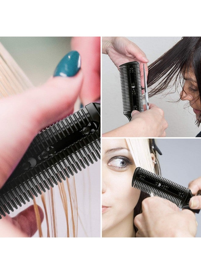 Maitys 3 Pieces Razor Comb with 10 Pieces Thinning Scissors, Double Edge Hair Cutting Tool (Black) - Image 3