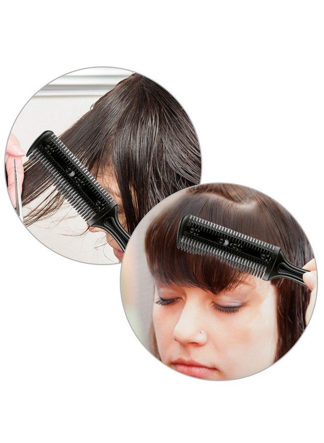 Maitys 3 Pieces Razor Comb with 10 Pieces Thinning Scissors, Double Edge Hair Cutting Tool (Black) - Image 4