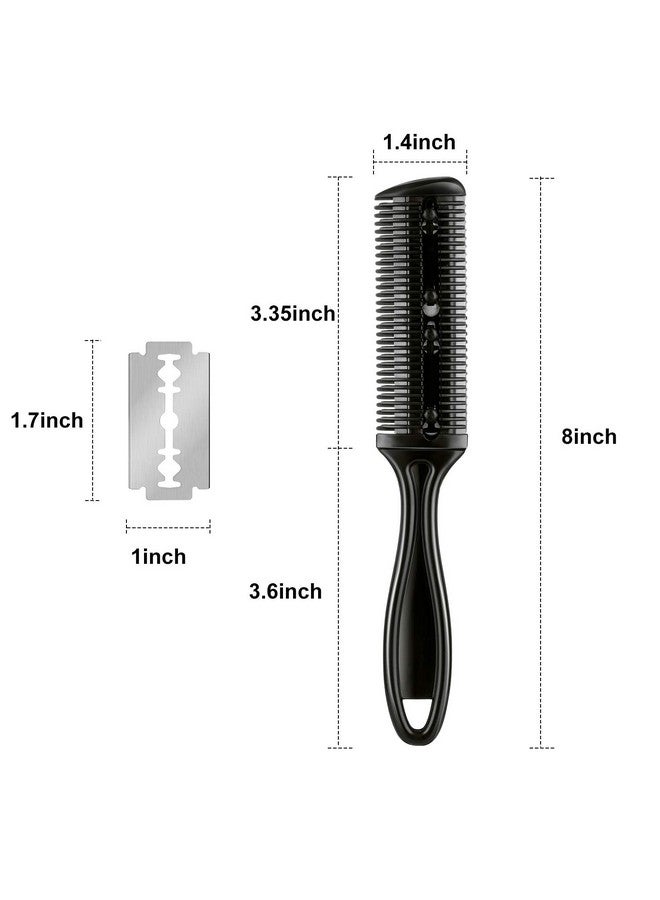 Maitys 3 Pieces Razor Comb with 10 Pieces Thinning Scissors, Double Edge Hair Cutting Tool (Black) - Image 2