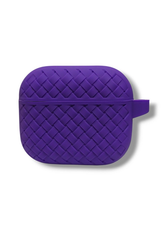 Generic - AirPods 3 Silicone Case with Stylish Ribbed Design - Purple - Image 1