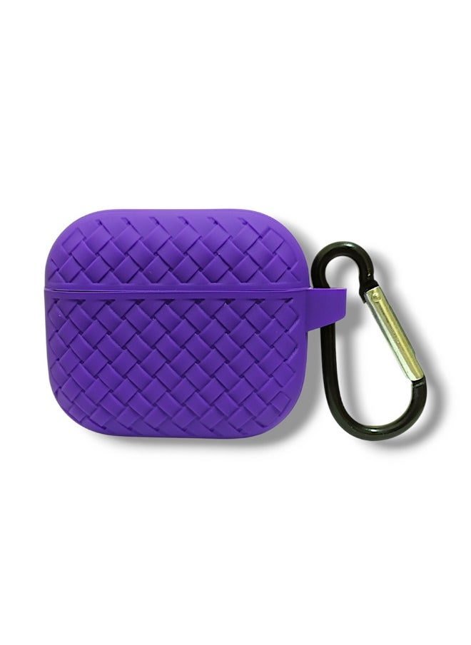 Generic - AirPods 3 Silicone Case with Stylish Ribbed Design - Purple - Image 1