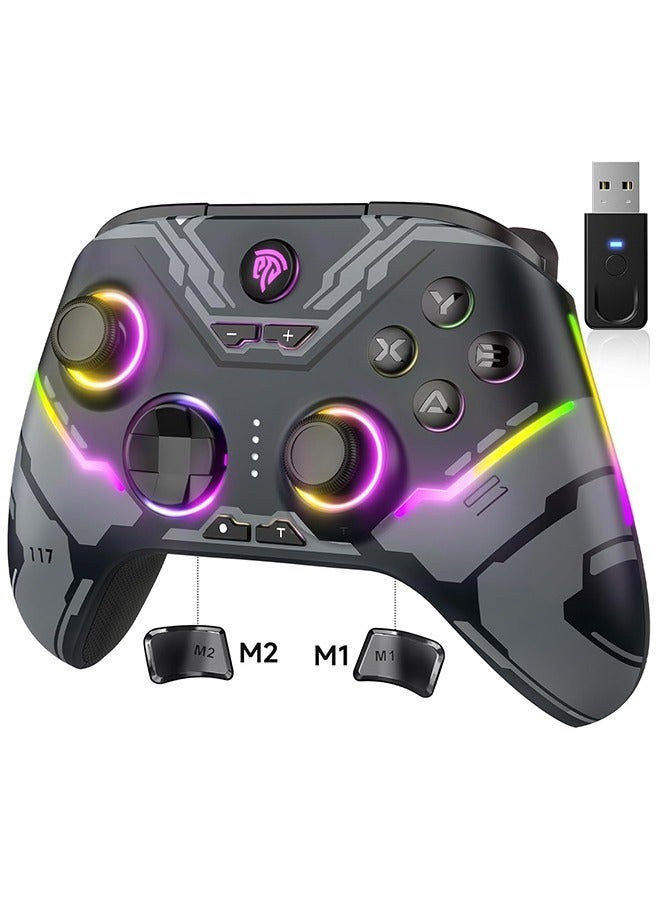 EasySMX X15 Wireless Bluetooth Controller with Hall Effect Joysticks, RGB Lighting, 20H Battery, for PC, Android, Steam, Switch